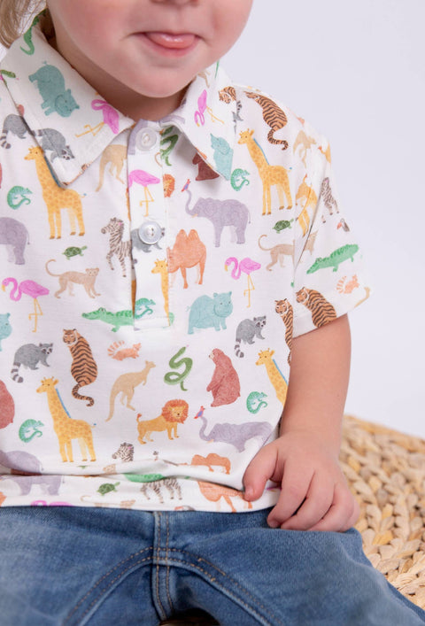 Zoo Crew Bamboo Short Sleeve Polo Shirt for Boys
