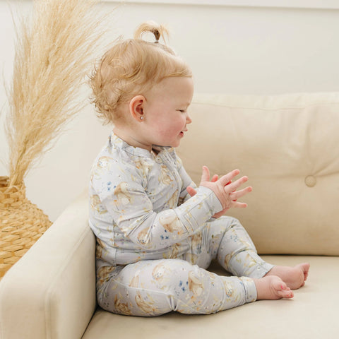 Bunny Blossoms Bamboo Zippy Romper