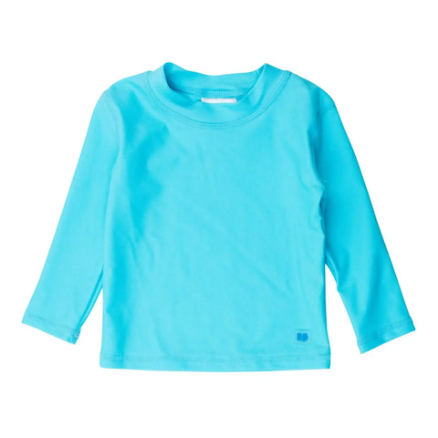 Long Sleeve Rash Guard - Bright Aqua