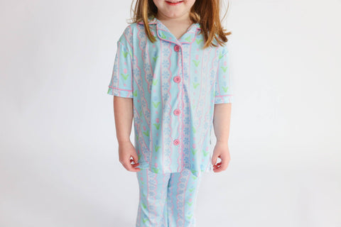 Girls Flare Bamboo Pajama Set - Whimsy Tulip
