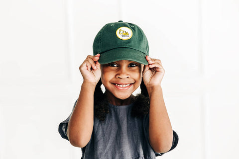 Hunter Green Construction Patch Baseball Hat for Kids