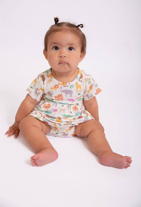 Zoo Crew Bamboo Bodysuit Dress for Baby Girls