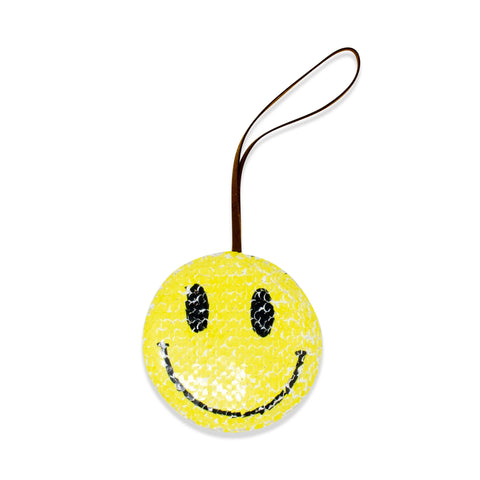 Puffy Smiley Face Sequin Bag Charm