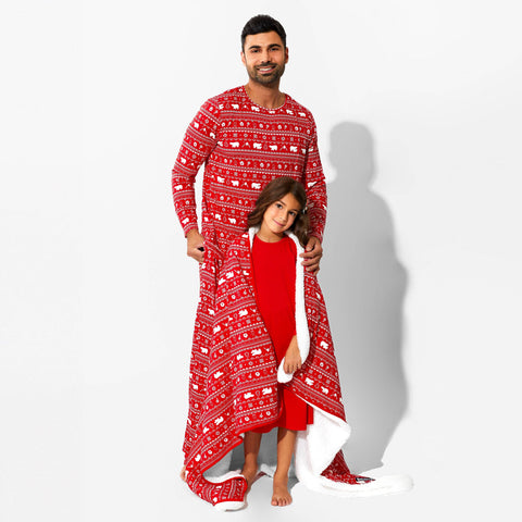 Girls' Long Sleeve Bamboo Dress/Nightgown - Berry Red