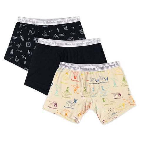 Boys Boxer Brief Bamboo Underwear 3-Pack - STEM
