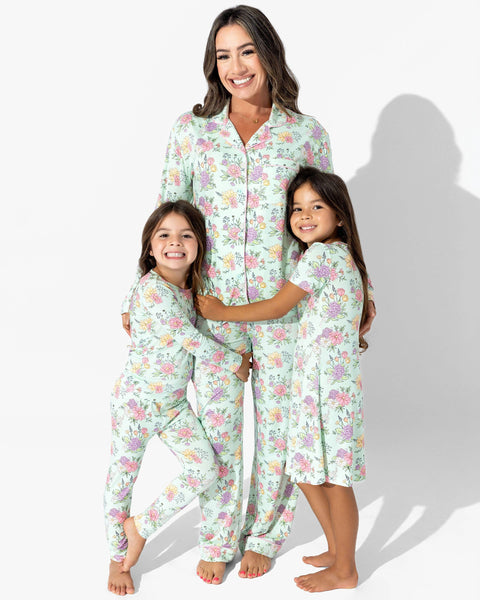 Girls' Short Sleeve Bamboo Dress/Nightgown - Petals & Posies