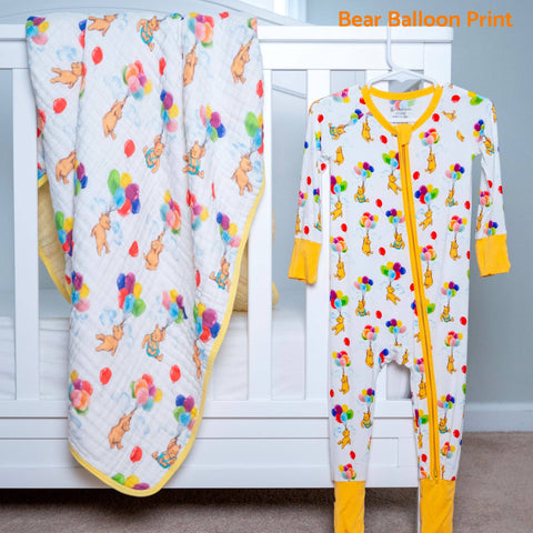 Bamboo Baby Convertible Zipper Pajama Up Up Up and Bear