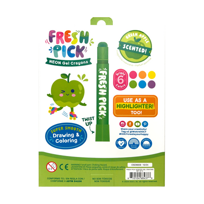 Fresh Pick Apple Scented Gel Crayons (Set of 6)