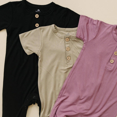 White Bamboo Henley Romper