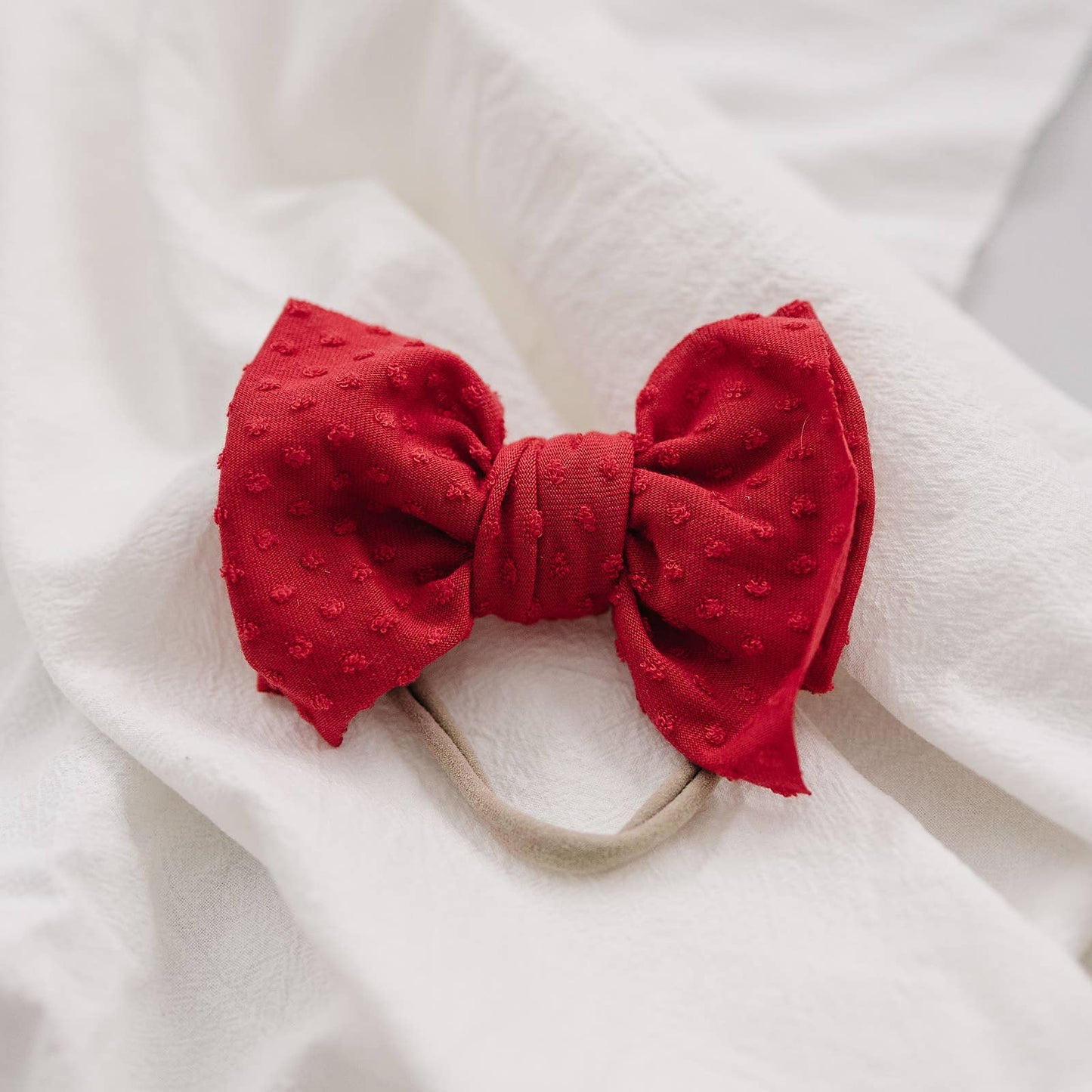 Softest Dotted Red Hair Bow