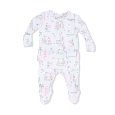 2 Way Ruffle Back Zipper Footie - Pretty Golf