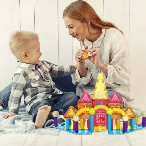 PicassoTiles Magnetic Tile & Sticks Building Set (82 Pieces)