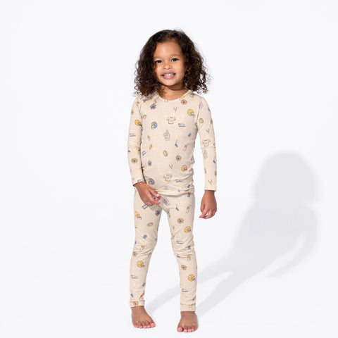 Football Bamboo Kids Pajamas Two-Piece Set