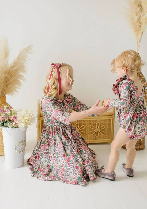 Leah Baby Romper in Meadow Bloom
