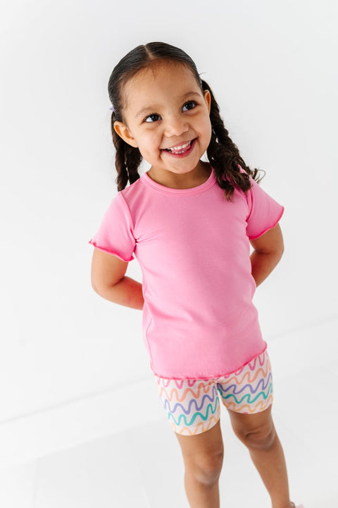 Petal Pink Lettuce Hem Top