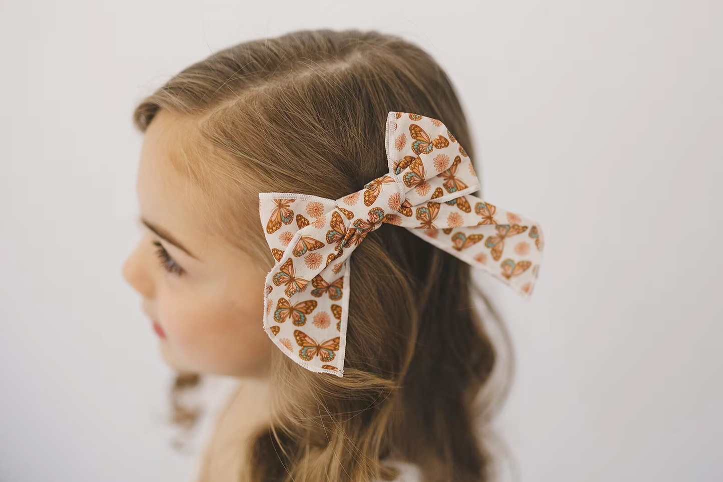 Boho Butterfly Serged Cotton Hair Bow