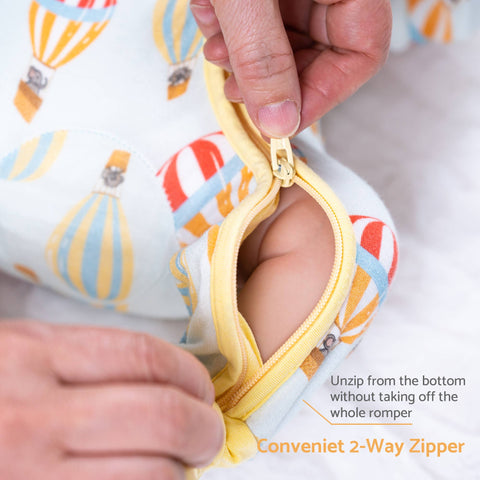 Bamboo Baby Convertible Zipper Pajama Hot Air Balloon