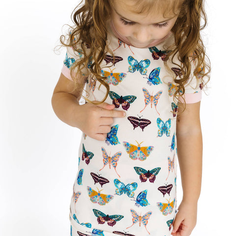 Wings of Paradise Butterflies Kids Bamboo Pajama Set