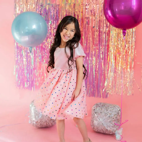Diana Dress - Soft Pink Confetti