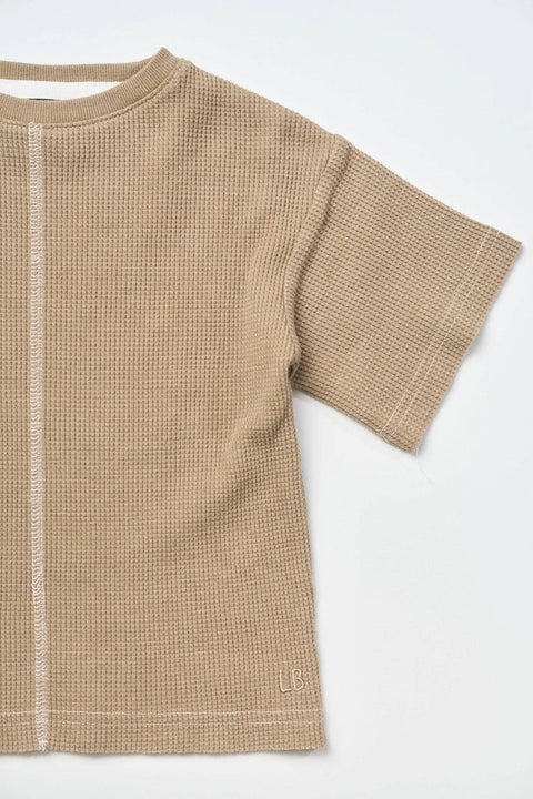 Acid Wash Waffle Tee - Mushroom