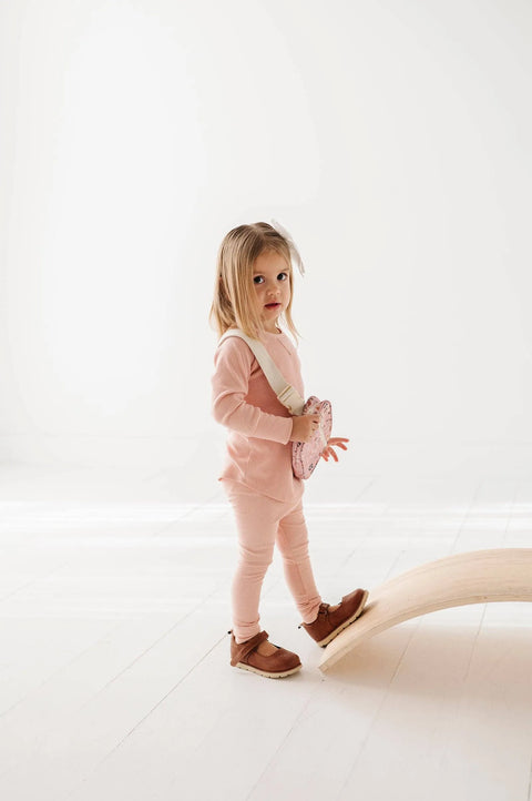 Ribbed Leggings - Misty Rose