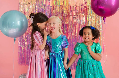 Diana Dress - Teal Confetti Lamé