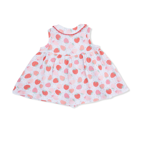 Jill Dress Sleeveless with Bloomer - Strawberry Bliss