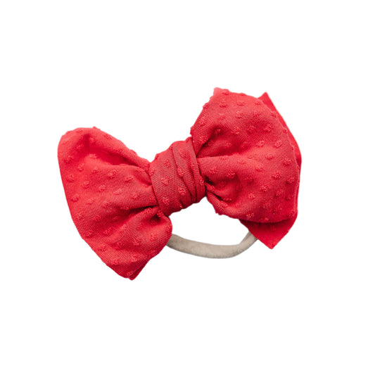 Softest Dotted Red Hair Bow