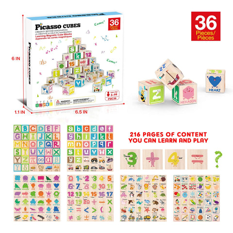 PicassoTiles 1" Magnetic Cubes Set (36 Pieces)