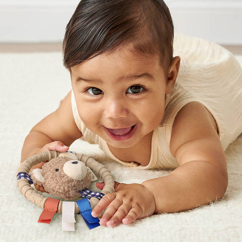 Itzy Ring Pal™ - Teething Ring with Taupe Bear