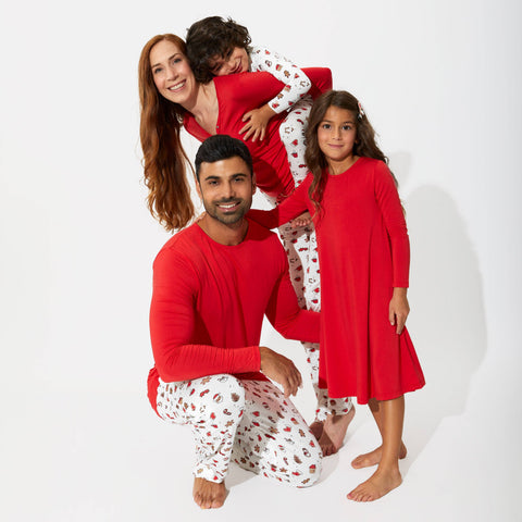 Girls' Long Sleeve Bamboo Dress/Nightgown - Berry Red