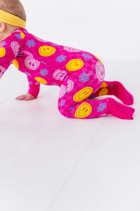 Electric Smiles Bamboo Convertible Footie