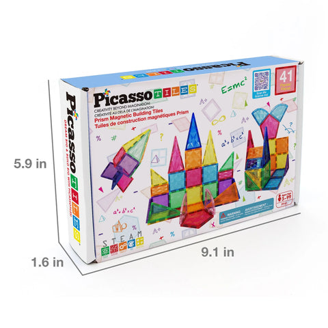 PicassoTiles Magnetic Tile Building Block (41 Pieces)