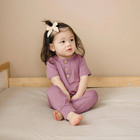 White Bamboo Henley Romper