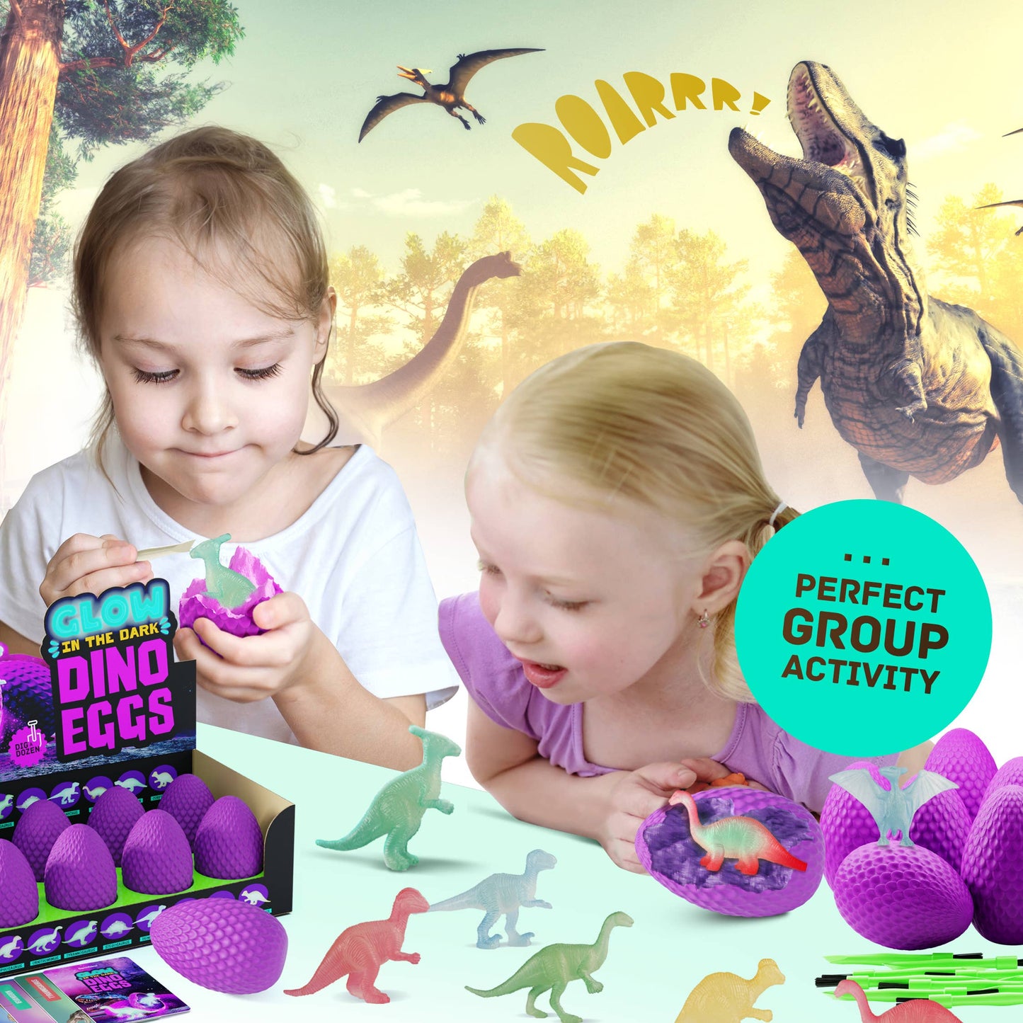 Glow in The Dark Dino Eggs Dig Kit