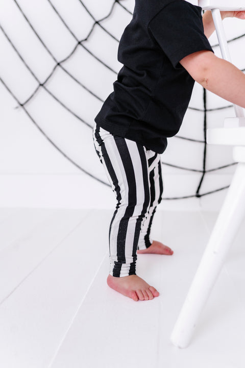Spooky Stripes Halloween Bamboo Leggings for Kids
