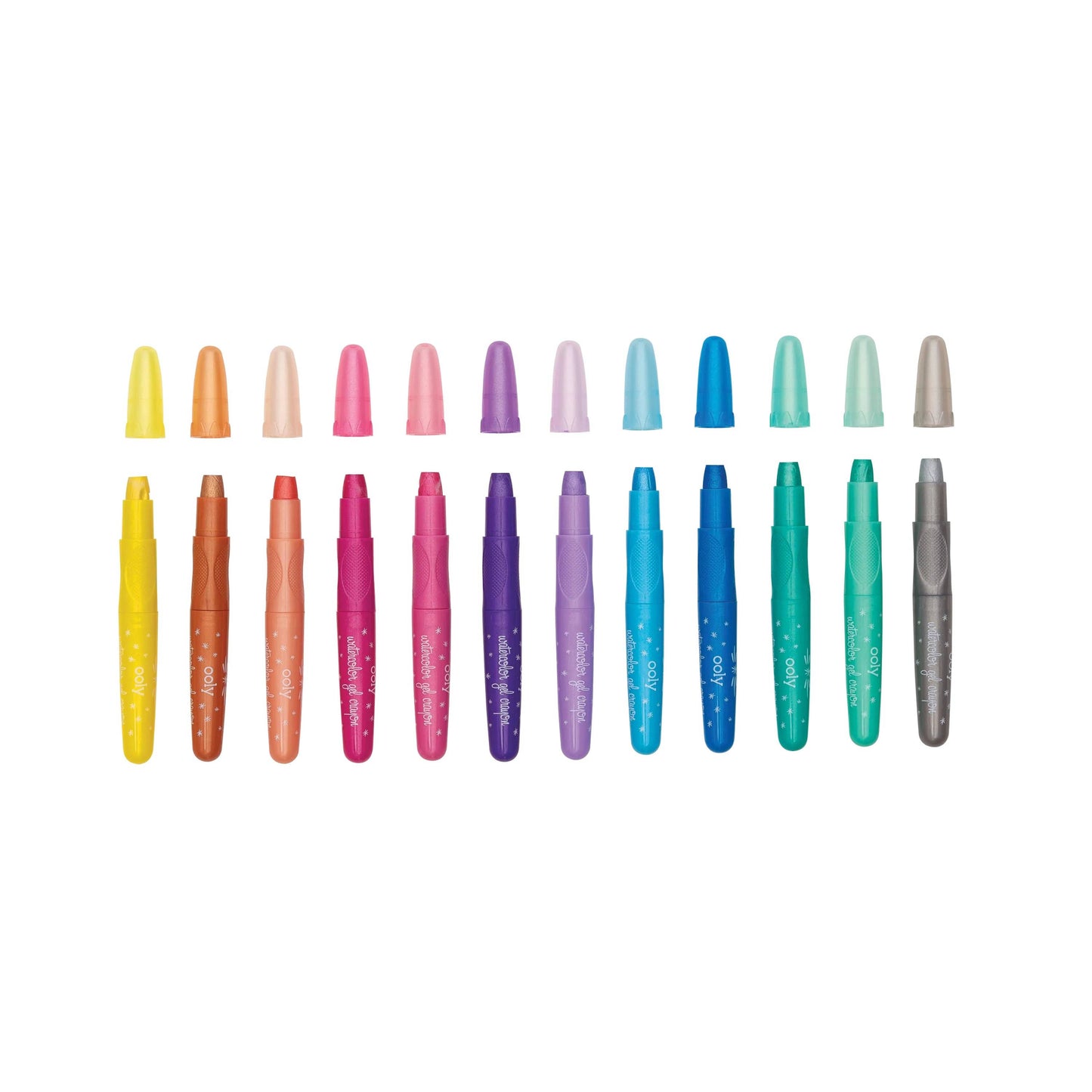 Rainbow Sparkle Metallic Watercolor Gel Crayons (Set of 12)