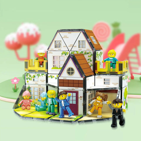 Family Homestead Doll House Magnetic Building Tile Set