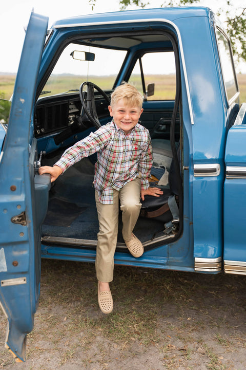 Carter Oxford Shirt - Creme Plaid 
