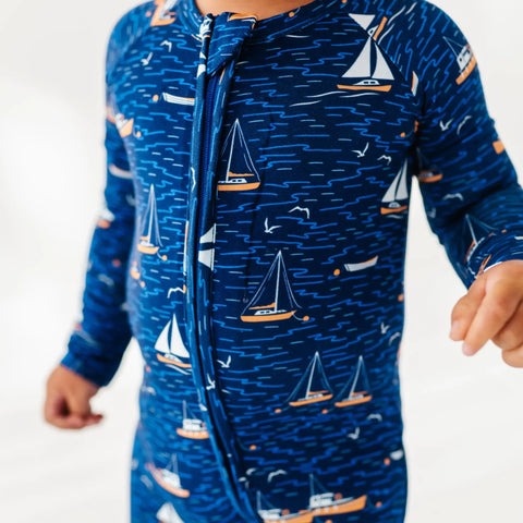 Sailboats Convertible Footies
