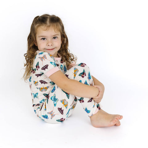 Wings of Paradise Butterflies Kids Bamboo Pajama Set