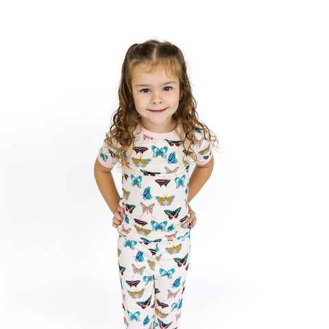 Wings of Paradise Butterflies Kids Bamboo Pajama Set