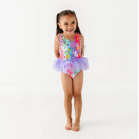Cosmic Candyland Girls Swimsuit With Tutu