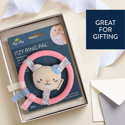 Itzy Ring Pal™ - Teething Ring with Pink Kitty