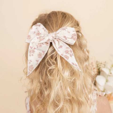 Organic Hair Bow Clip - Petit Floral