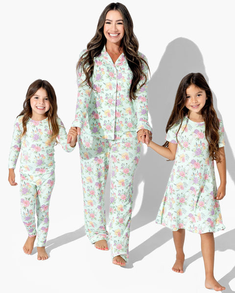 Girls' Short Sleeve Bamboo Dress/Nightgown - Petals & Posies