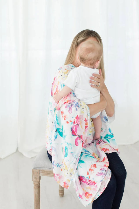 Bamboo/Organic Cotton Muslin Blanket - Flora