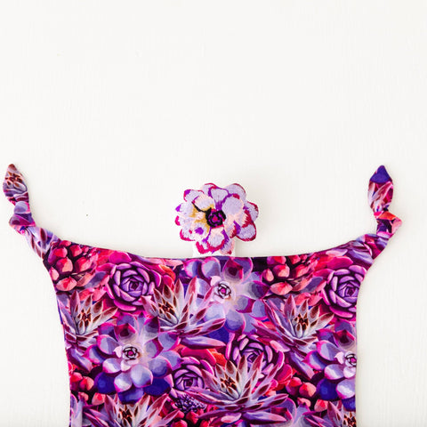 Pink Succulents Bamboo Snuggle Lovey