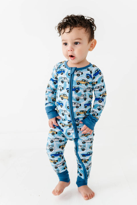 Tie-Dye Trucks Bamboo Convertible Footie for Baby Boys