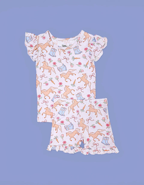Girls Bamboo Ruffle Short Set - Kinsley's Bloom & Boots